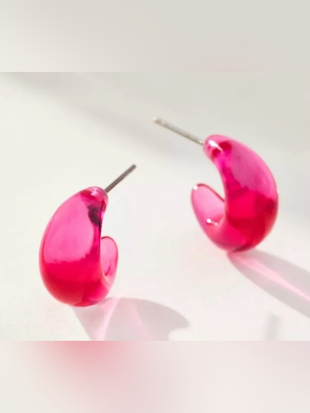 Anthropologie Resin Small Hoop Earrings